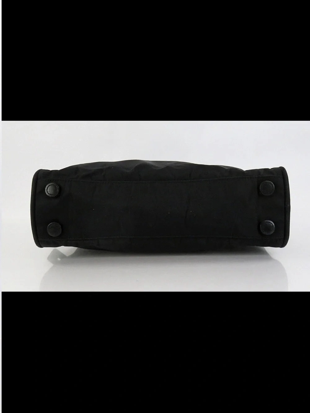Prada Black Nylon Tote with Logo Plaque